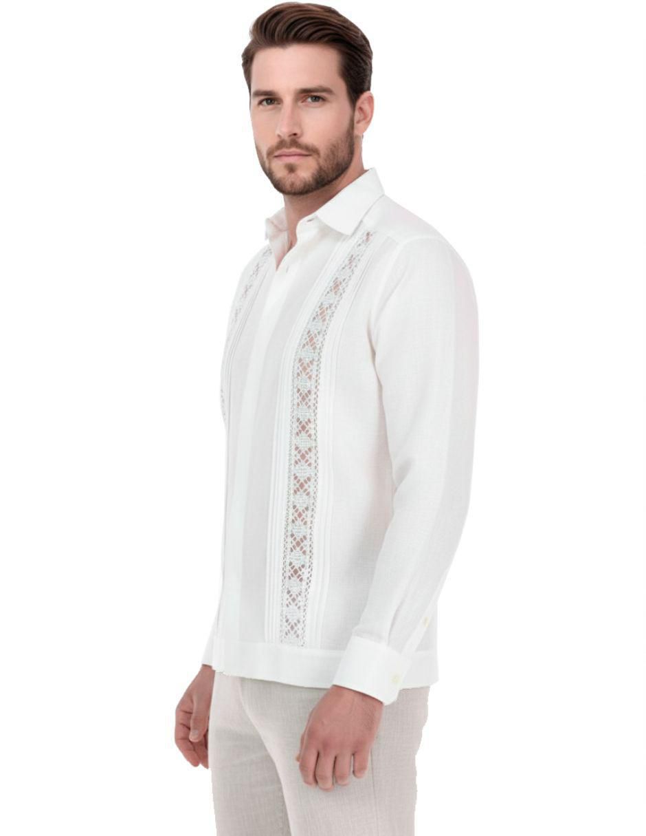 Guayabera manga larga para hombre