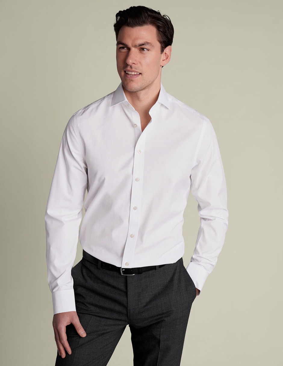 Camisa de vestir de algodón manga larga para hombre