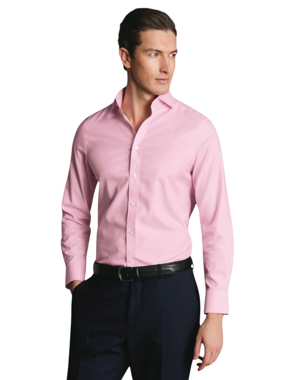 Camisa de vestir de algodón manga larga para hombre