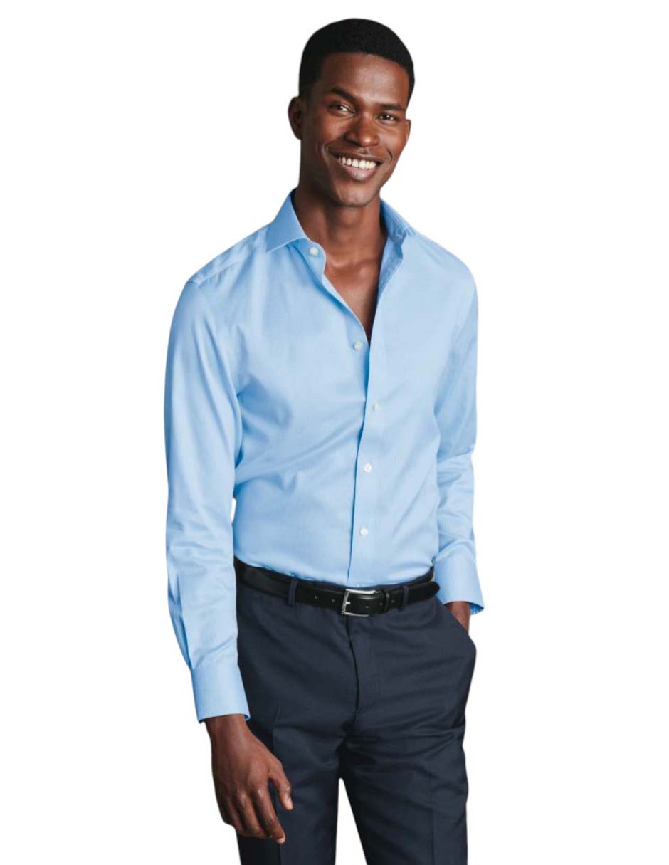 Camisa de vestir de algodón manga larga para hombre 1