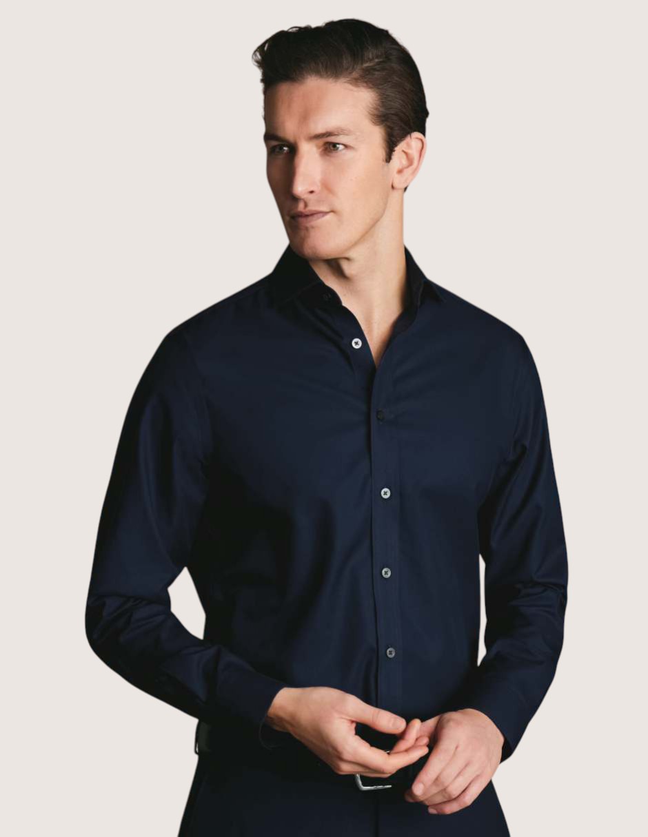 Camisa de vestir de algodón manga larga para hombre 1