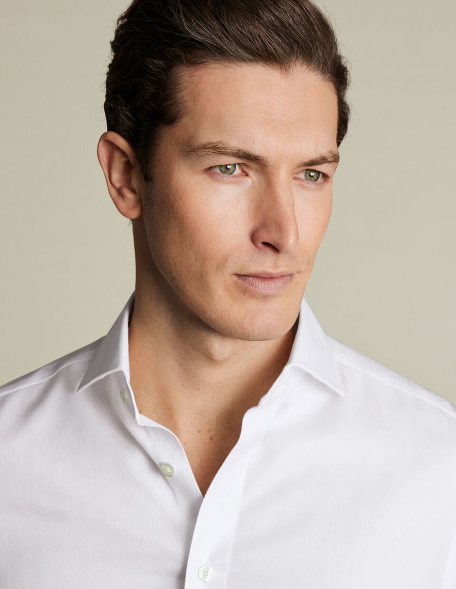 Camisa de vestir charles tyrwhitt de algodón manga larga para hombre