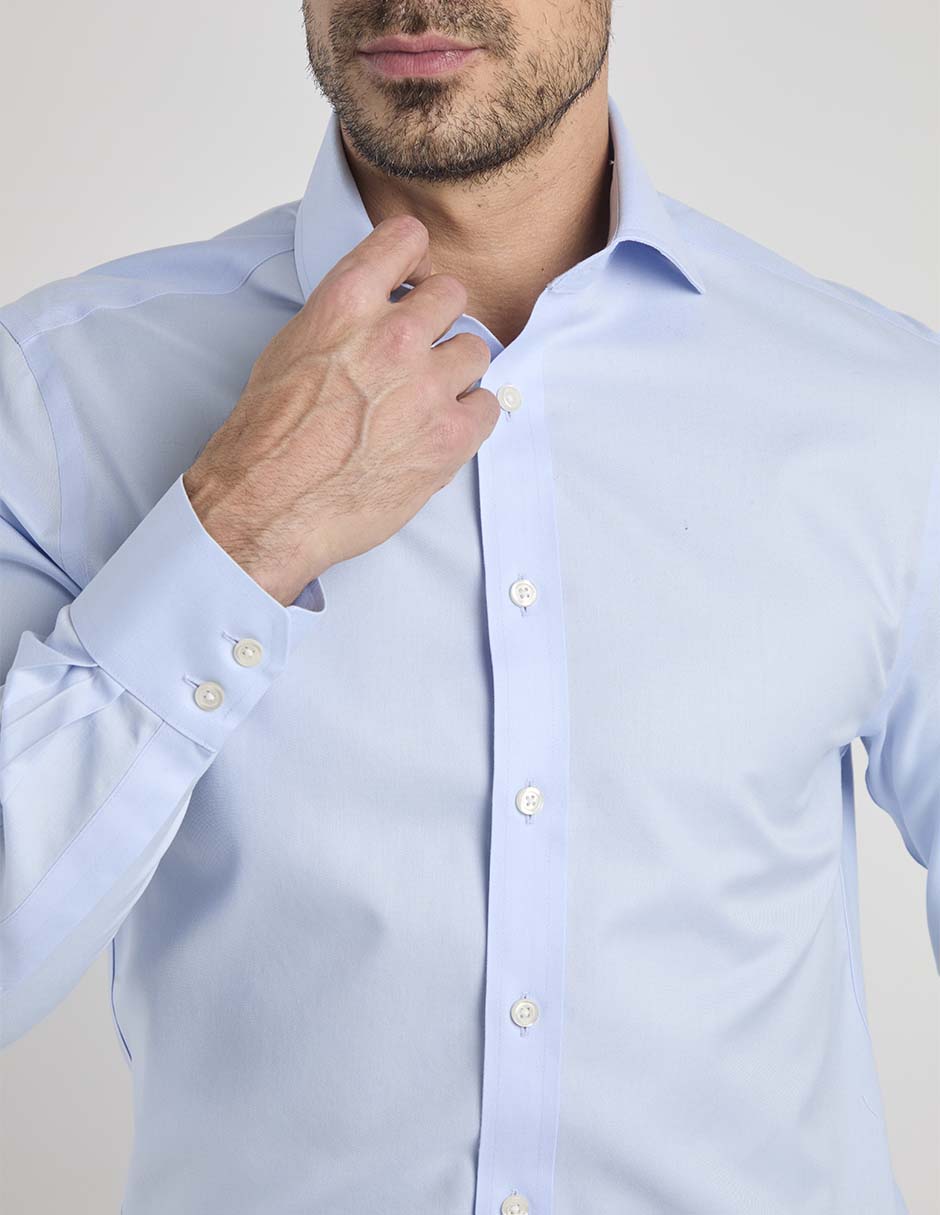 Camisa de vestir charles tyrwhitt de algodón manga larga para hombre
