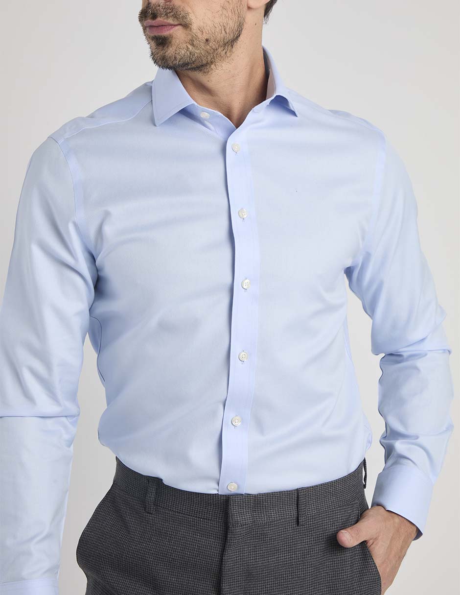 Camisa de vestir charles tyrwhitt de algodón manga larga para hombre