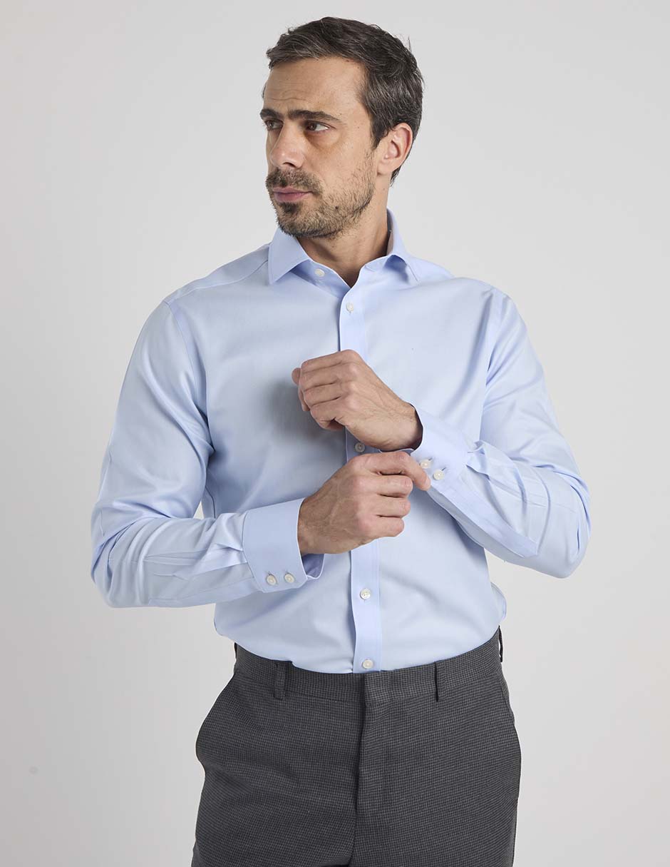 Camisa de vestir charles tyrwhitt de algodón manga larga para hombre