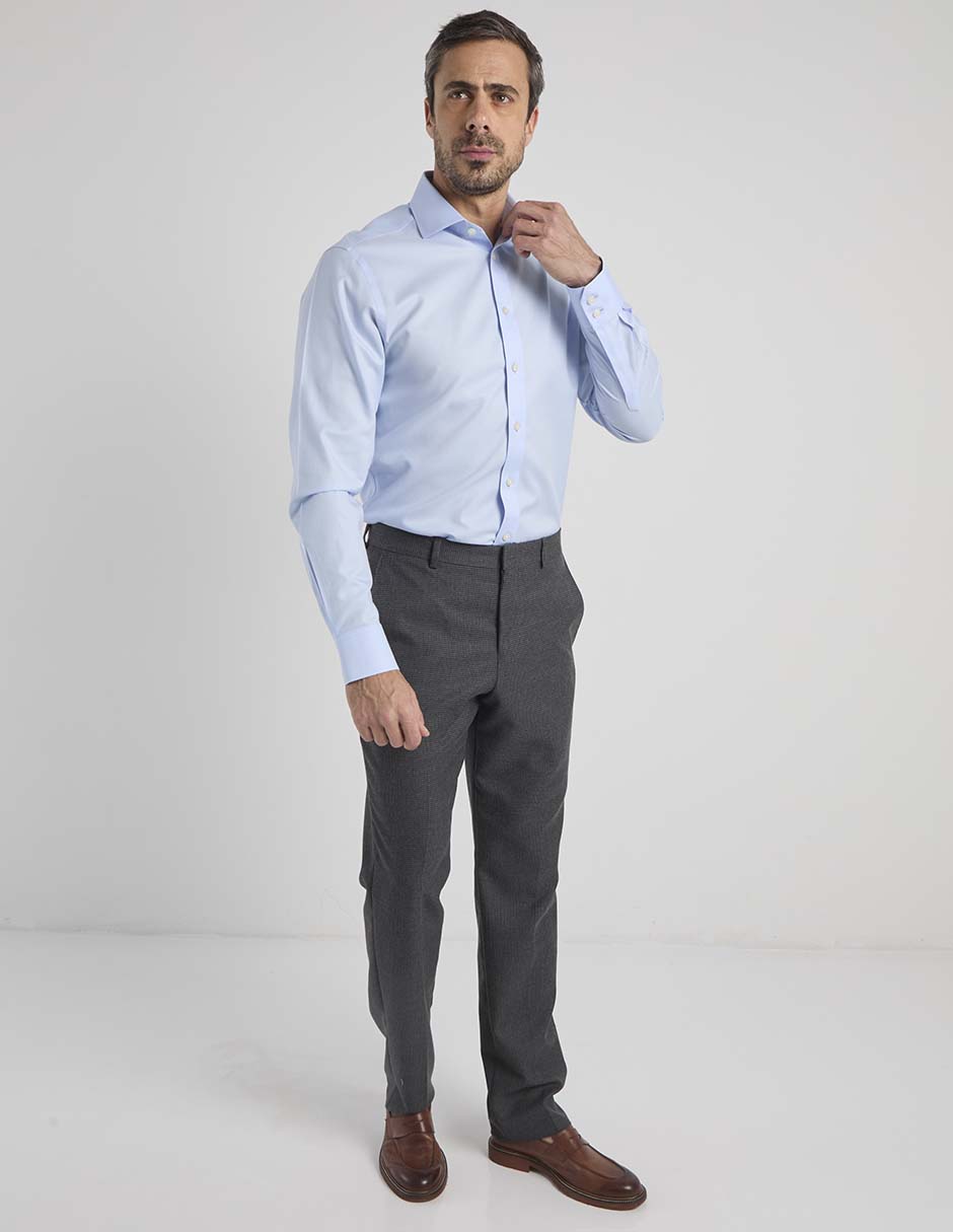 Camisa de vestir charles tyrwhitt de algodón manga larga para hombre