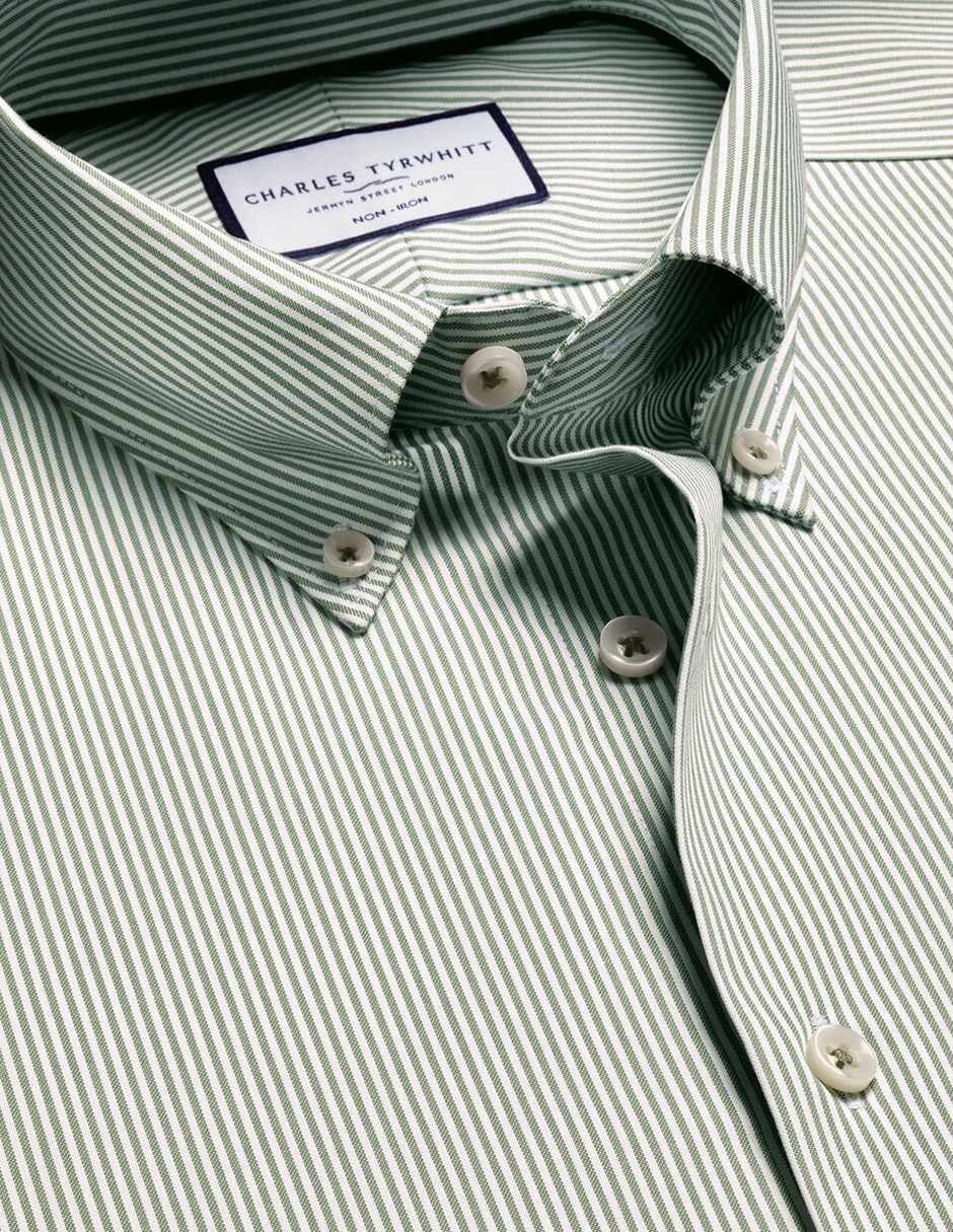 Camisa de vestir charles tyrwhitt de algodón manga larga para hombre