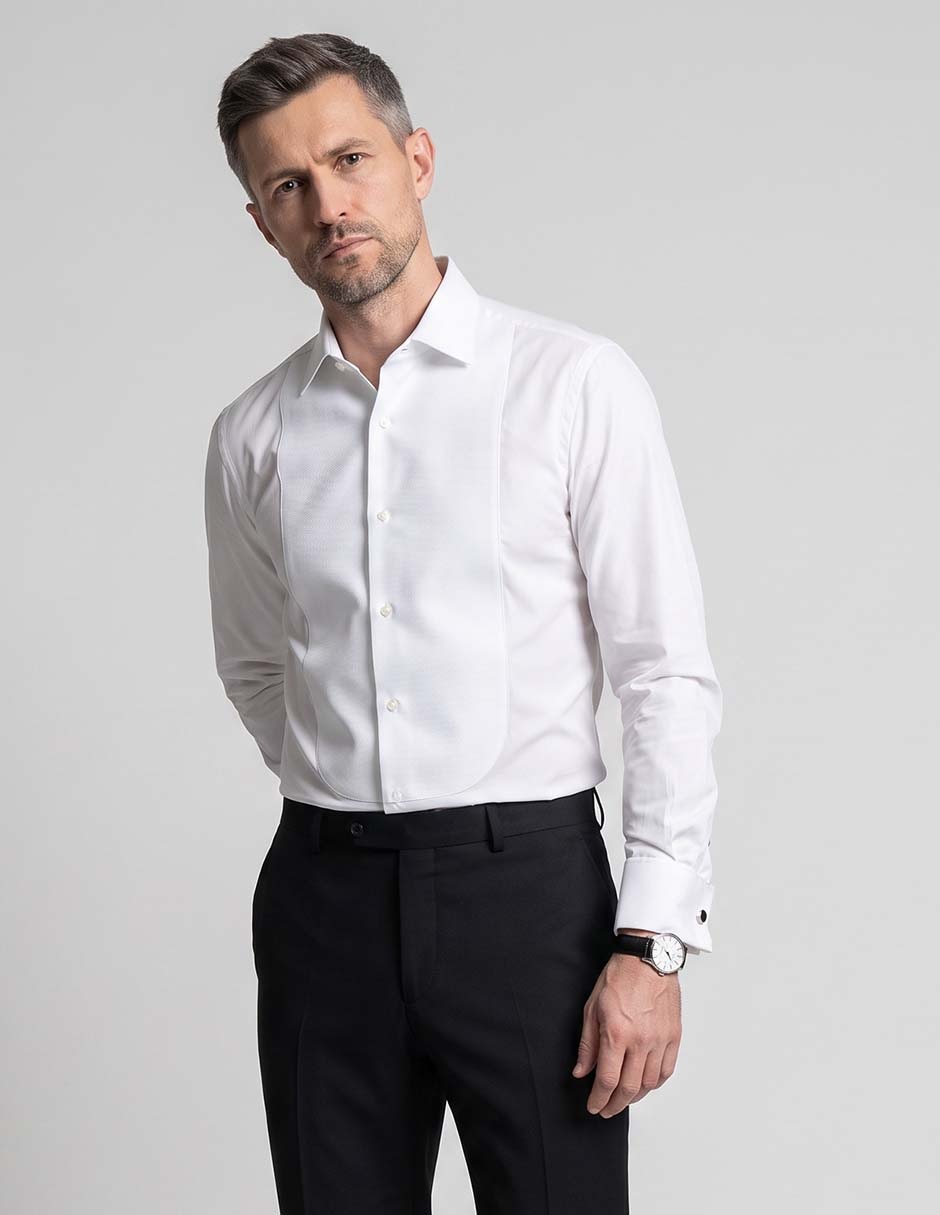 Camisa de vestir de algodón manga larga para hombre