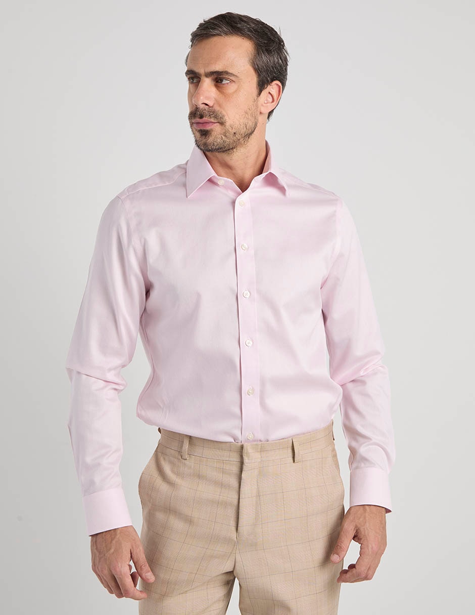 Camisa de vestir de algodón manga larga para hombre 2