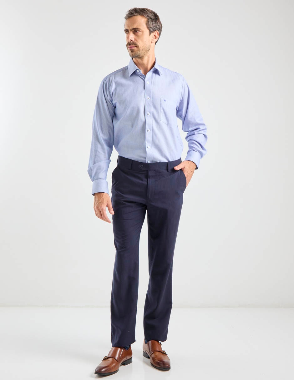 Camisa formal manchester manga larga para hombre