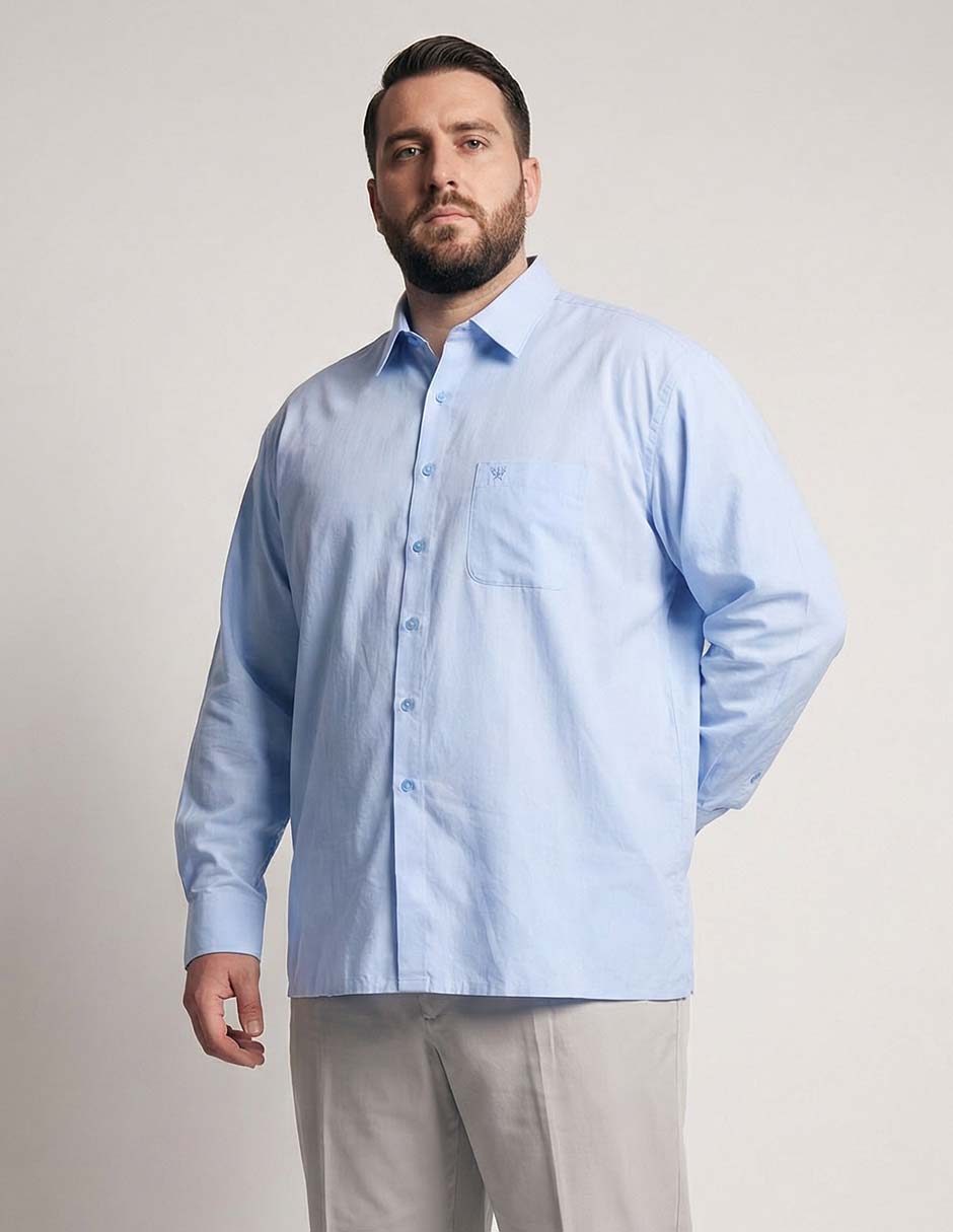 Camisa formal manga larga para hombre