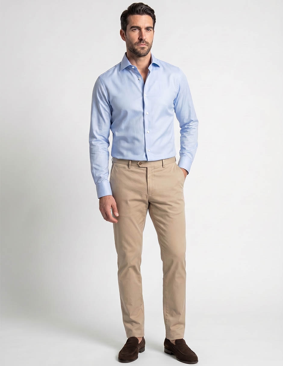 "camisa/sobrecamisa" casual calderoni "de" (si aplica) algodón "manga" larga "para hombre" 3