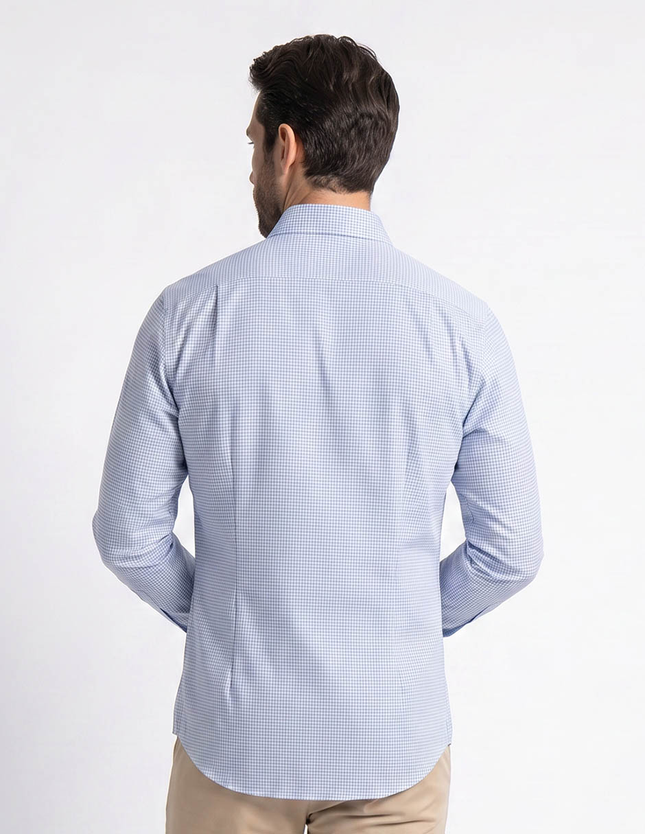 Camisa casual Calderoni de algodón manga larga para hombre