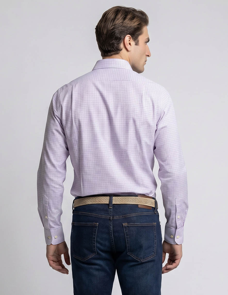 Camisa de vestir de algodón manga larga para hombre 2