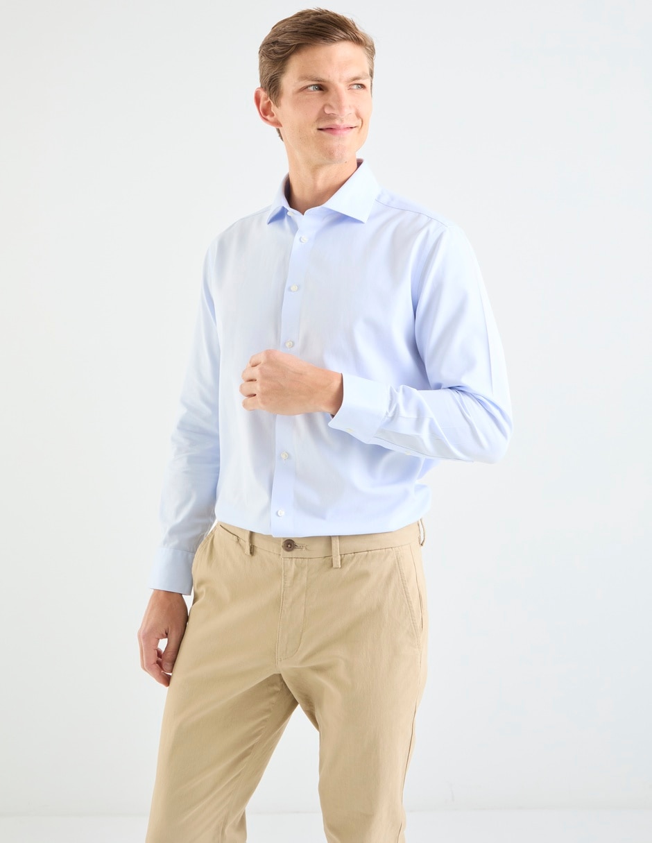 Camisa casual de algodón manga larga para hombre 1