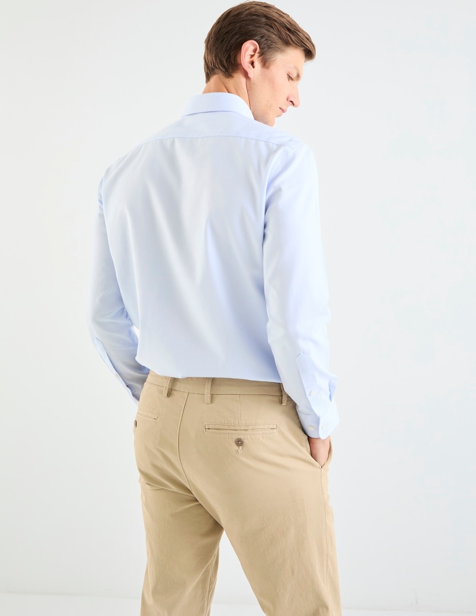 Camisa casual Calderoni de algodón manga larga para hombre