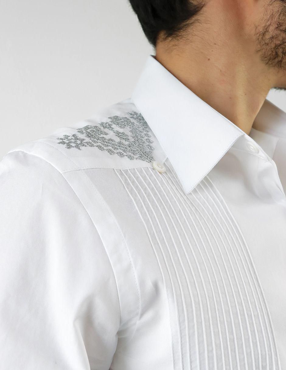 Guayabera manga larga para hombre 4