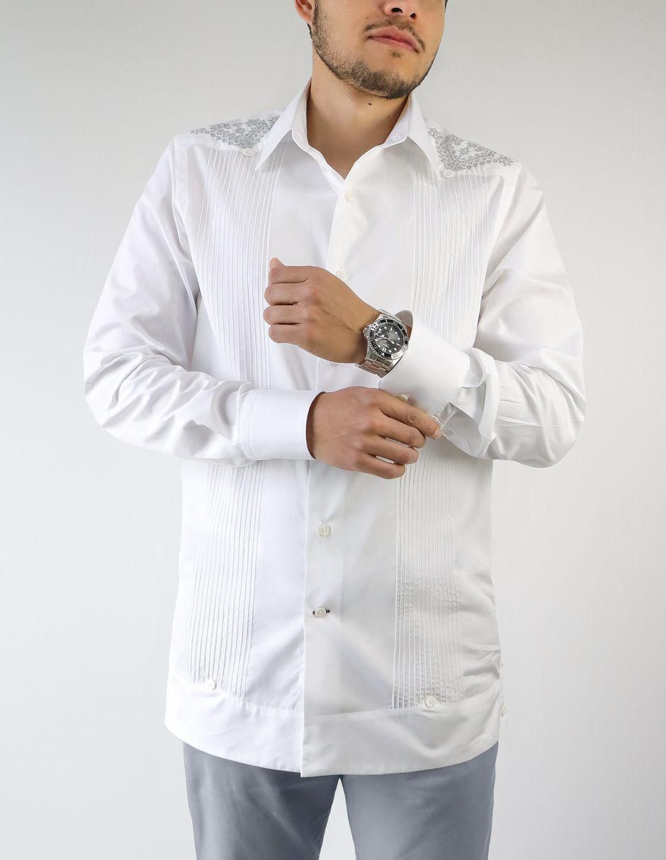 Guayabera manga larga para hombre 5
