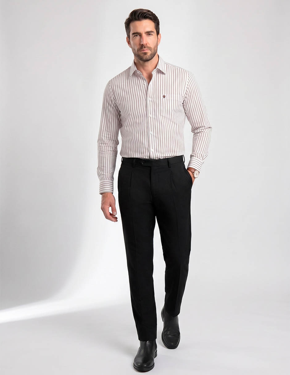 Camisa formal manchester y algodón manga larga para hombre
