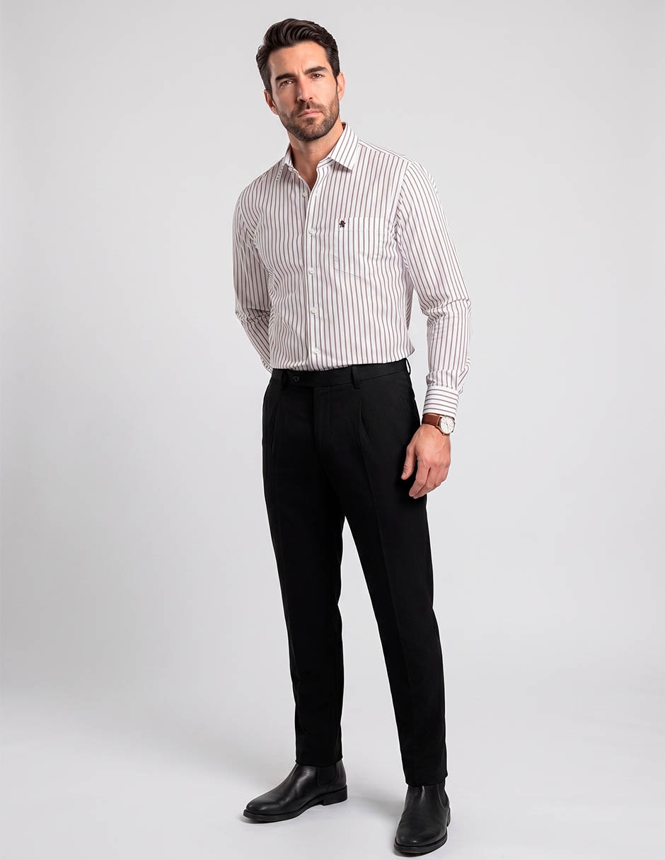 Camisa formal manchester y algodón manga larga para hombre
