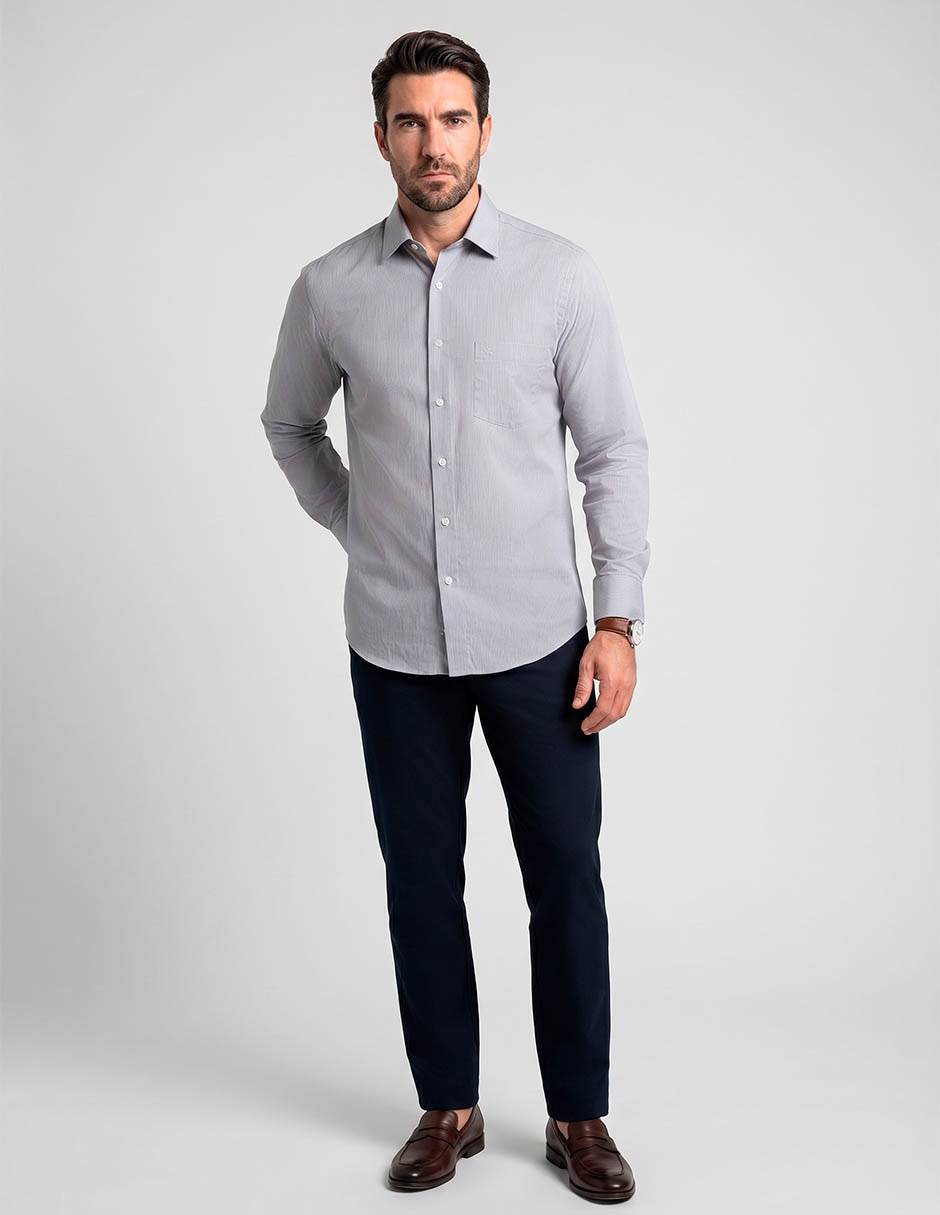 Camisa formal manchester y algodón manga larga para hombre