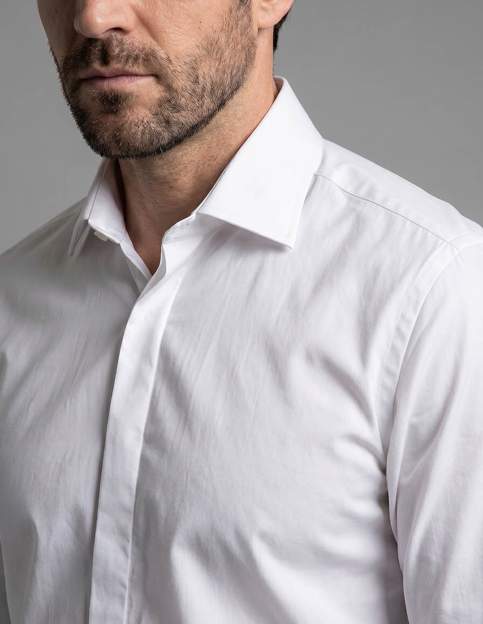 Camisa formal manchester y algodón manga larga para hombre