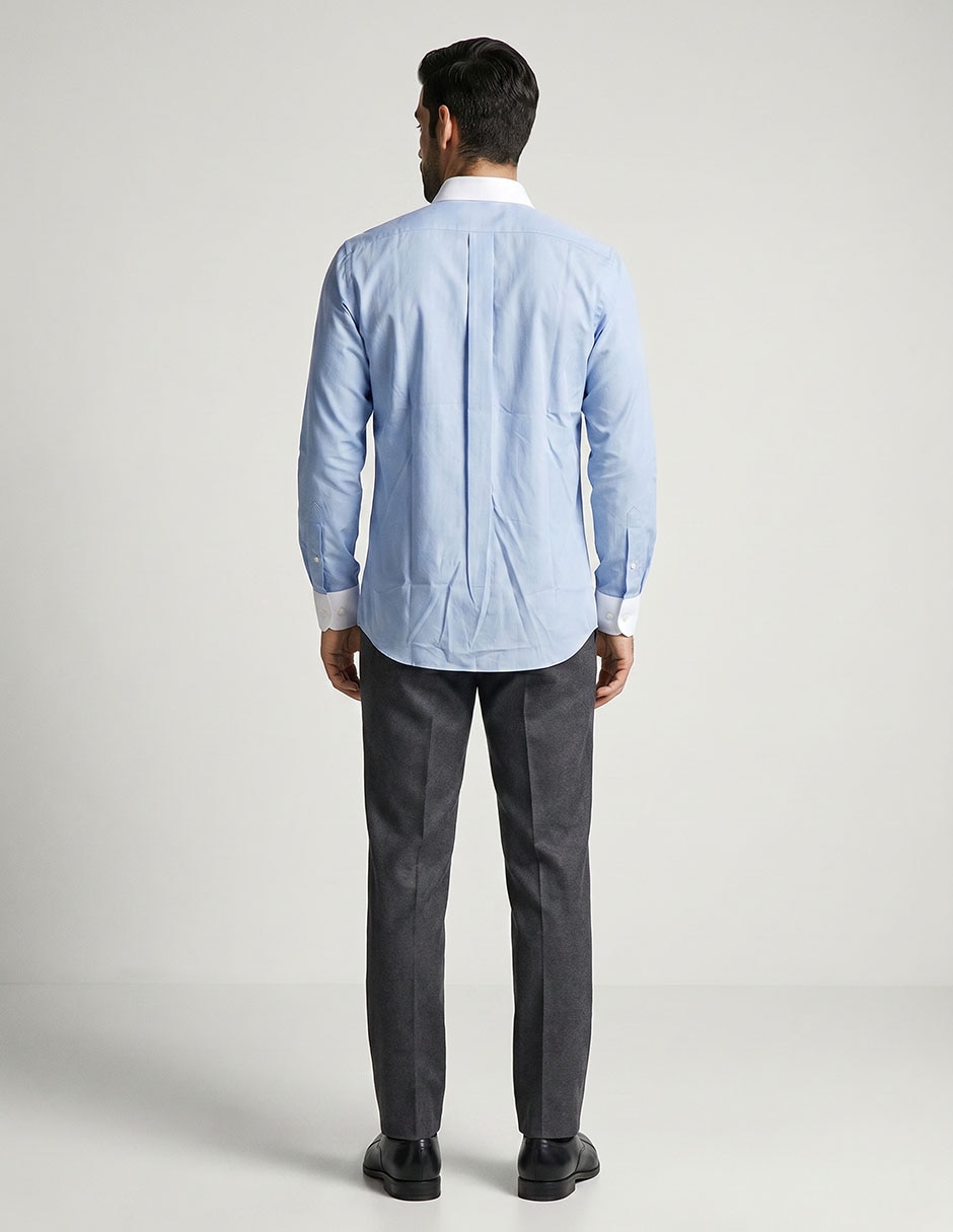 Camisa formal de algodón manga larga para hombre