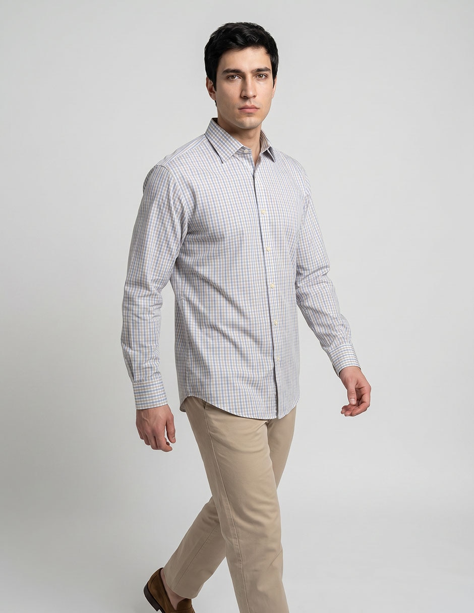 Camisa formal brooks brothers de algodón manga larga para hombre