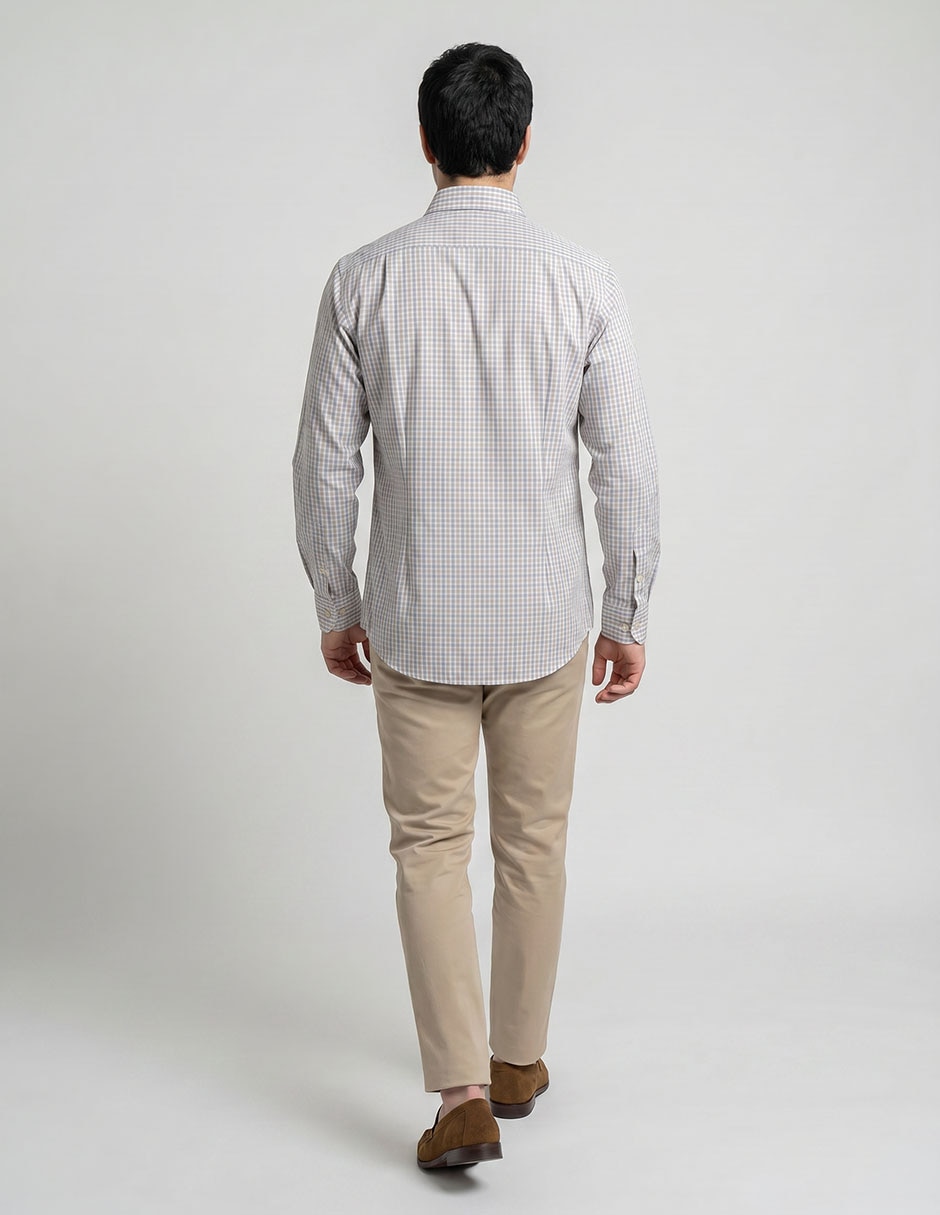 Camisa formal brooks brothers de algodón manga larga para hombre