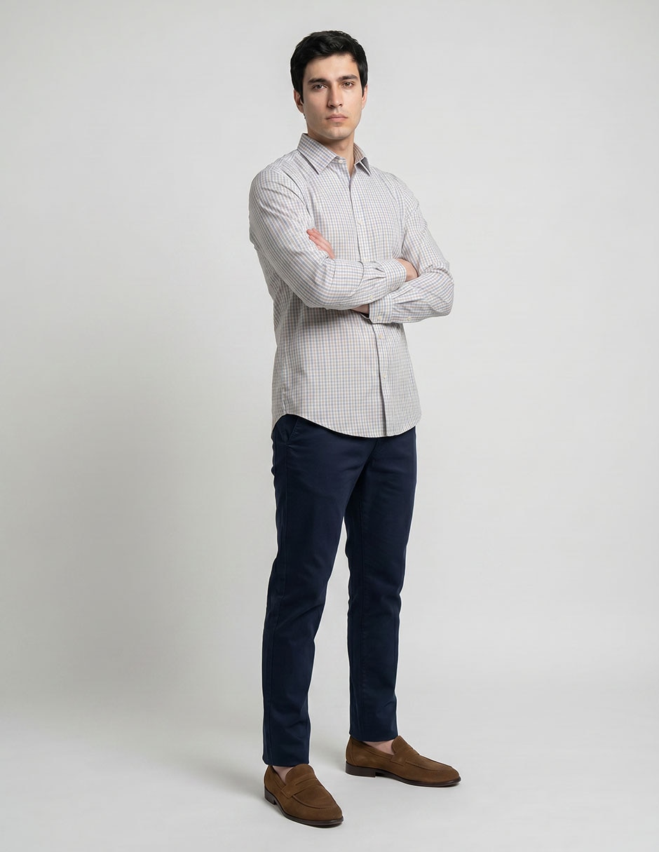 Camisa formal brooks brothers de algodón manga larga para hombre