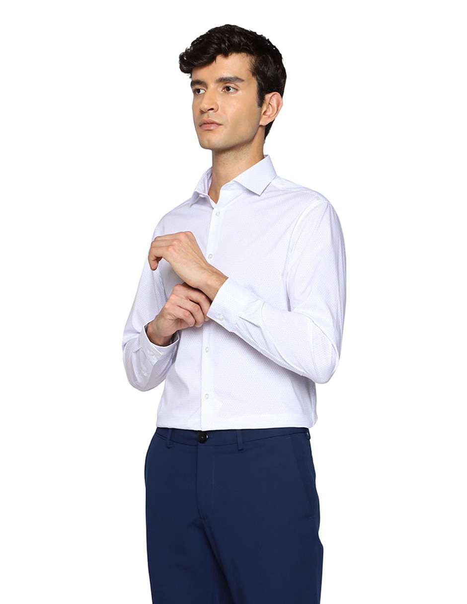 Camisa formal de algodón manga larga para hombre