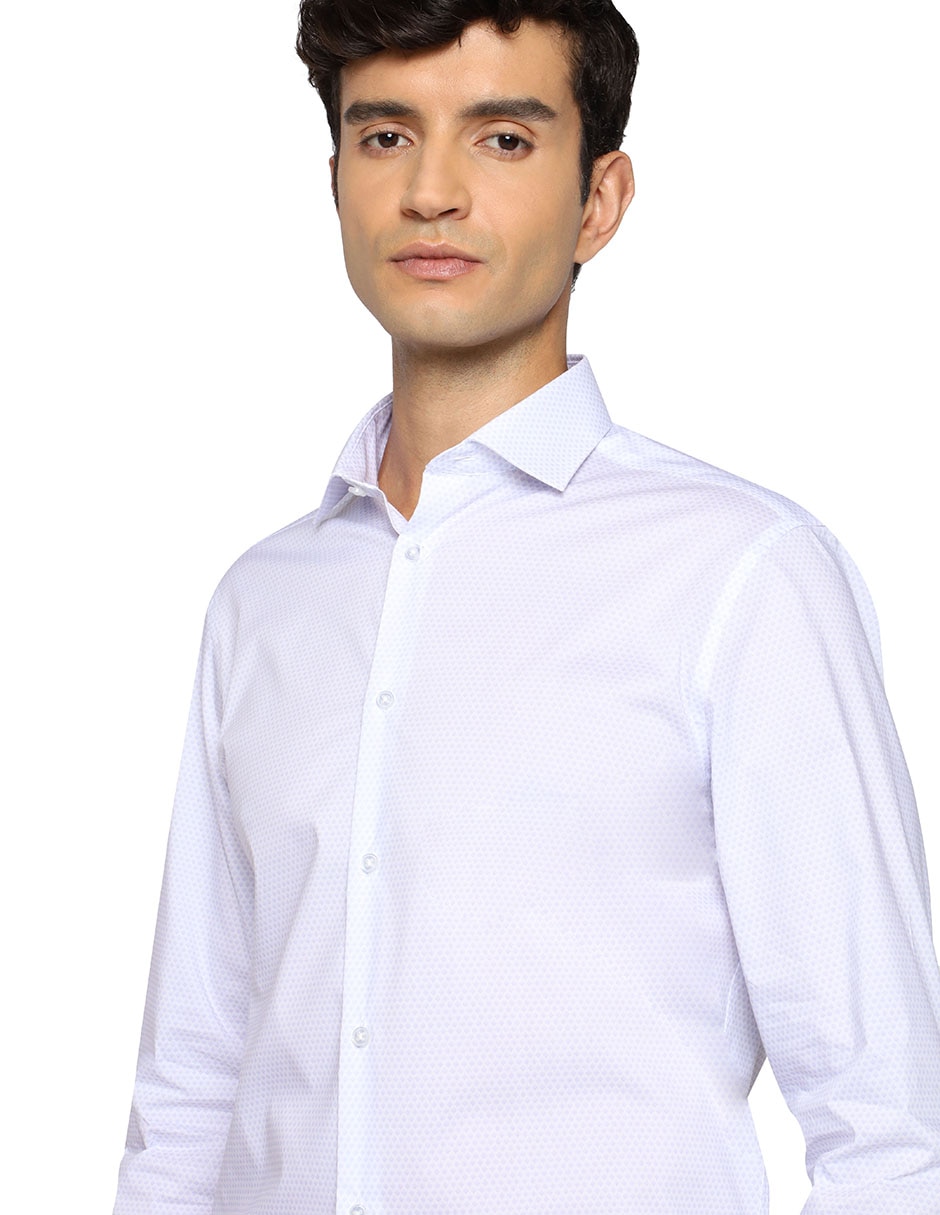 Camisa formal de algodón manga larga para hombre