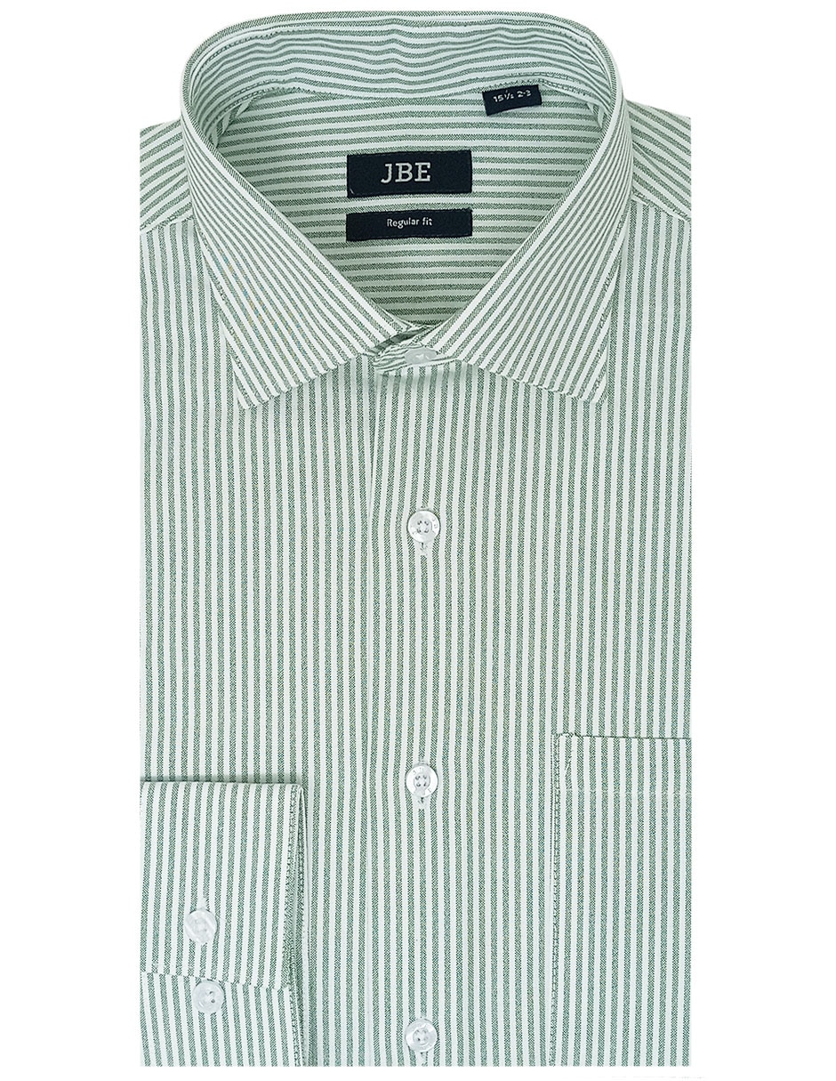 Camisa de vestir JBE de algodón manga larga para hombre