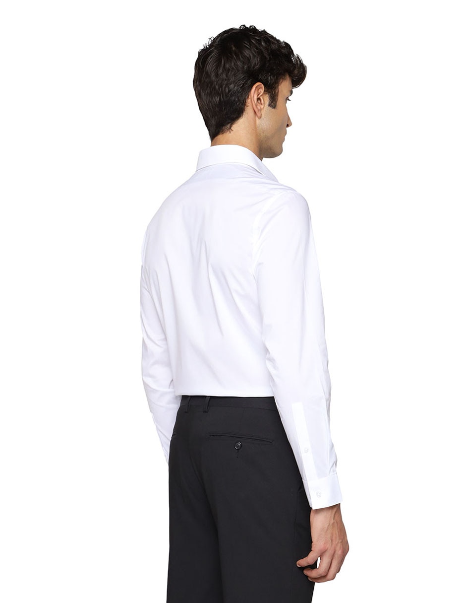 Camisa de vestir de algodón manga larga para hombre 4