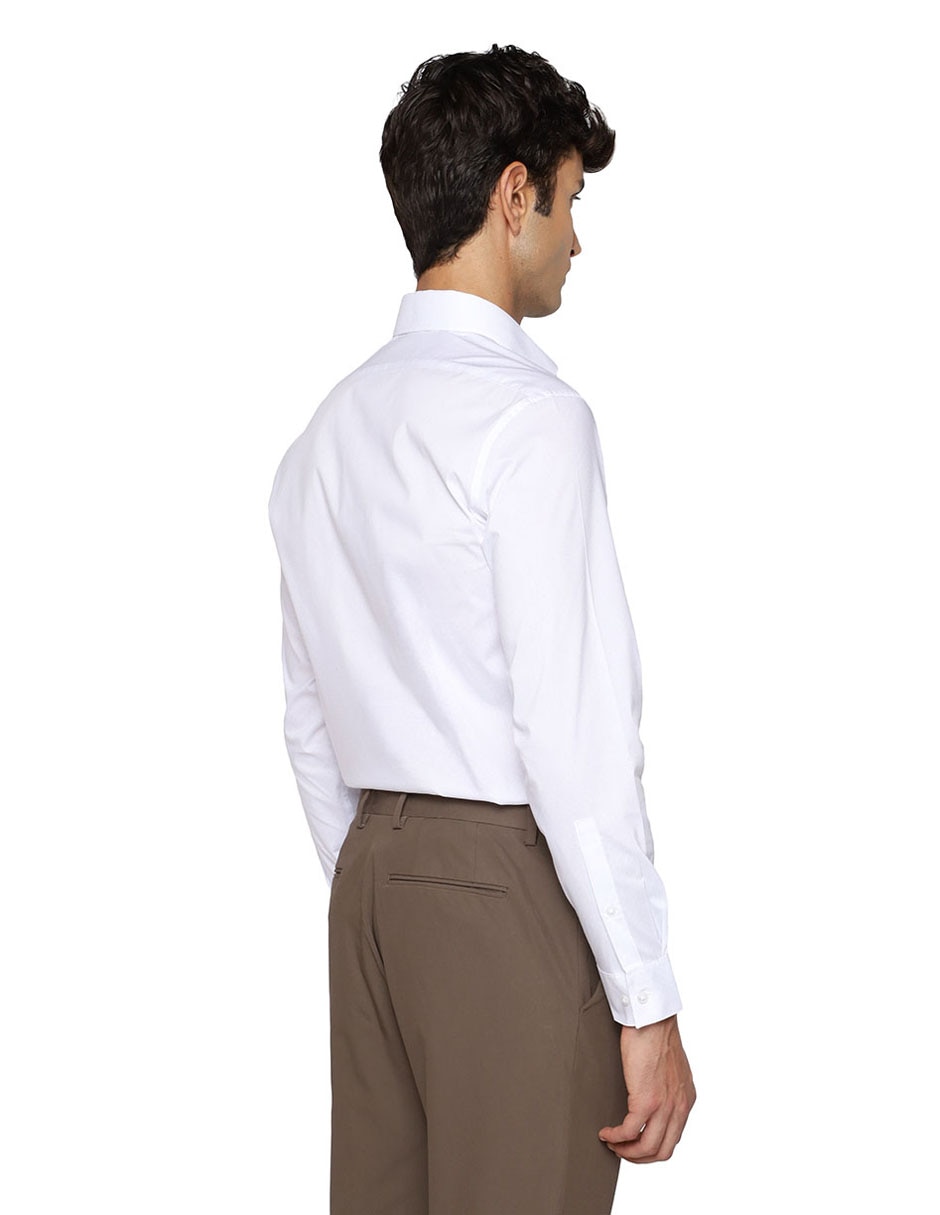 Camisa formal de algodón manga larga para hombre