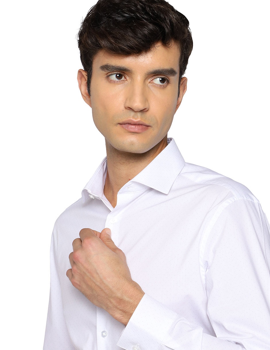 Camisa formal de algodón manga larga para hombre