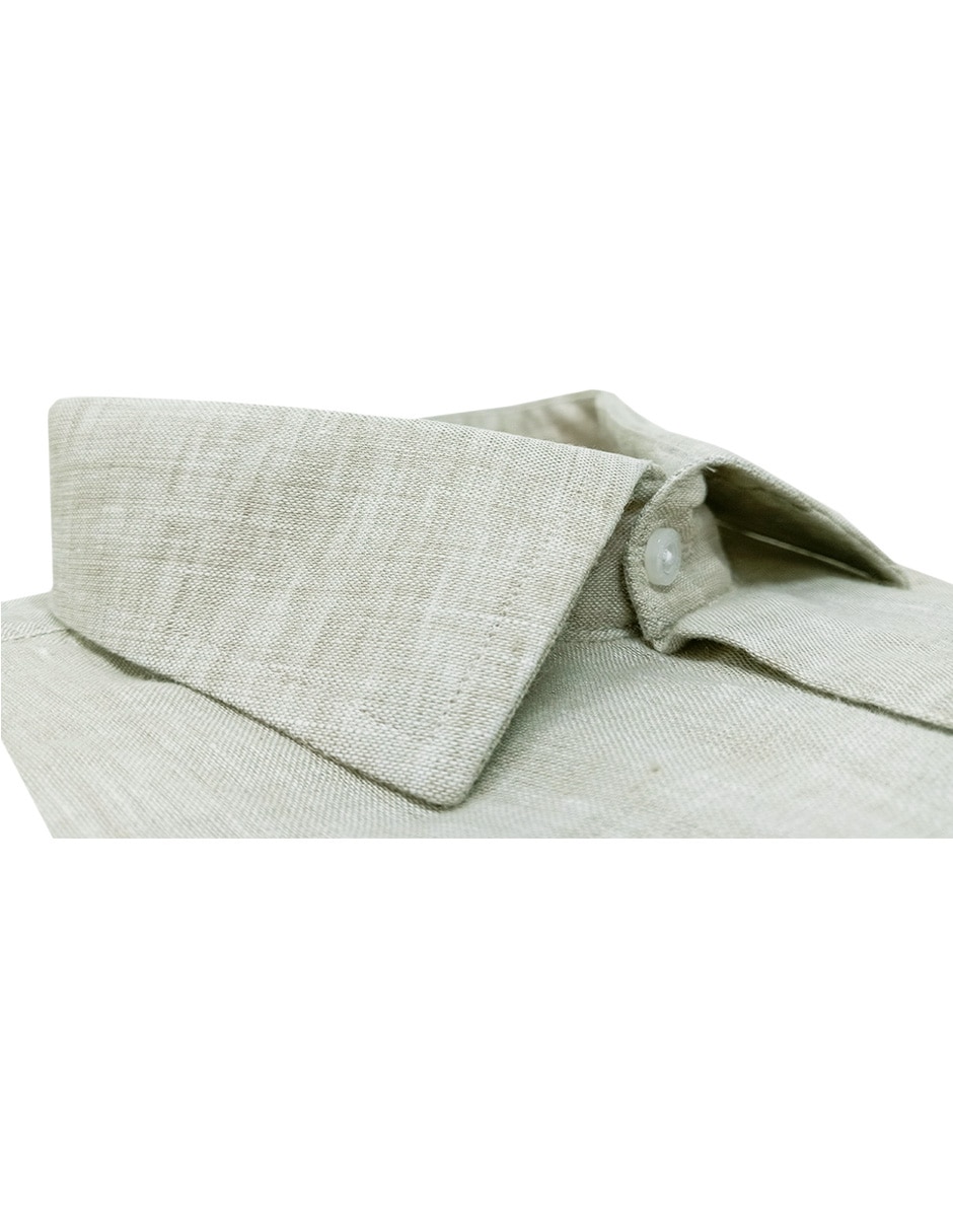 Camisa de vestir de lino manga larga para hombre 5