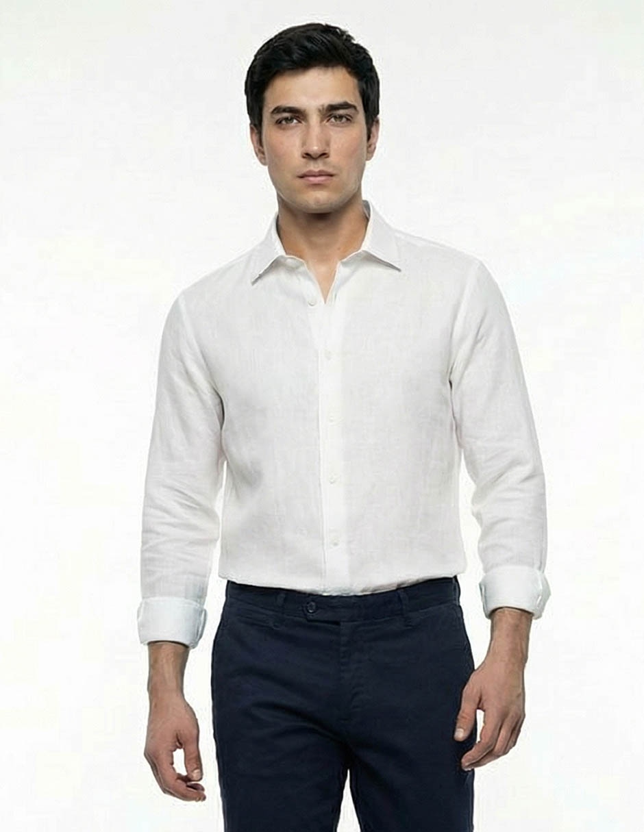 Camisa formal manga larga para hombre