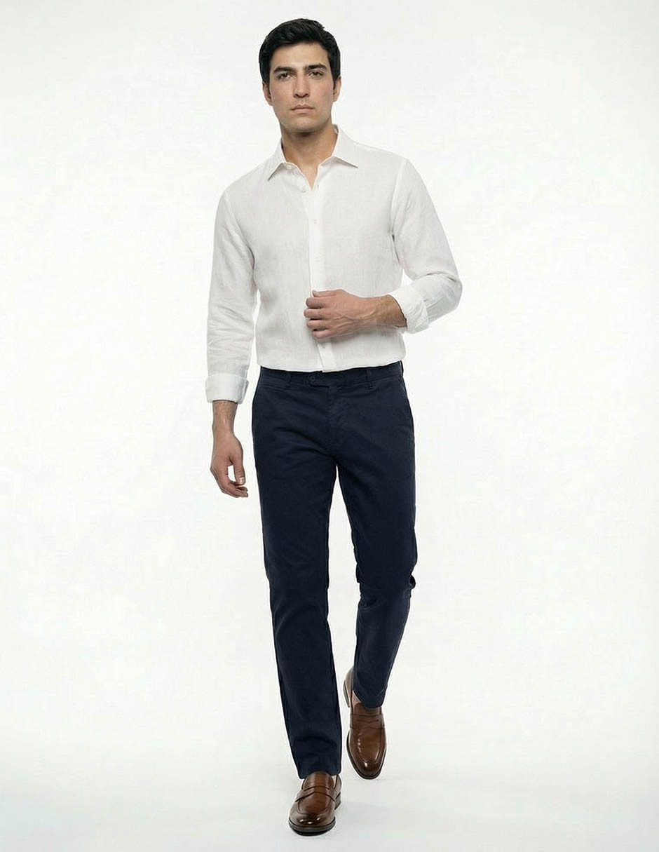 Camisa formal manga larga para hombre 4