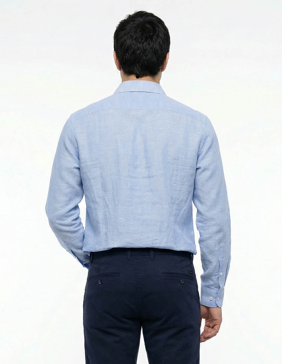 Camisa formal manga larga para hombre 5