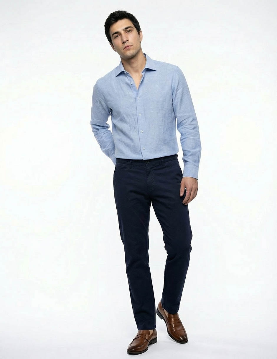 Camisa formal manga larga para hombre 4