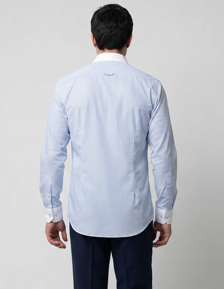 Camisa de vestir de algodón manga larga para hombre 2