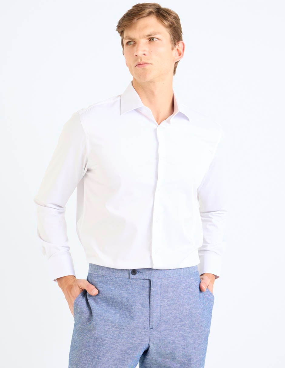 Camisa formal de bambú manga larga para hombre 7