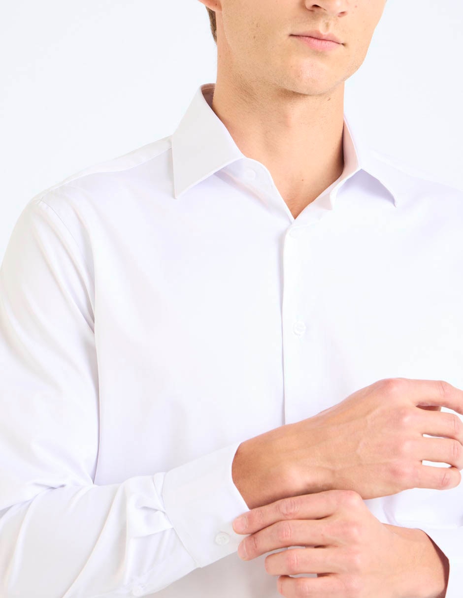 Camisa formal de bambú manga larga para hombre 10