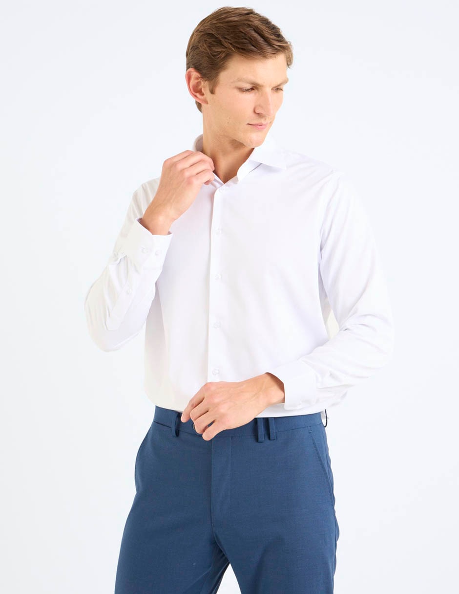 Camisa formal de bambú manga larga para hombre 7