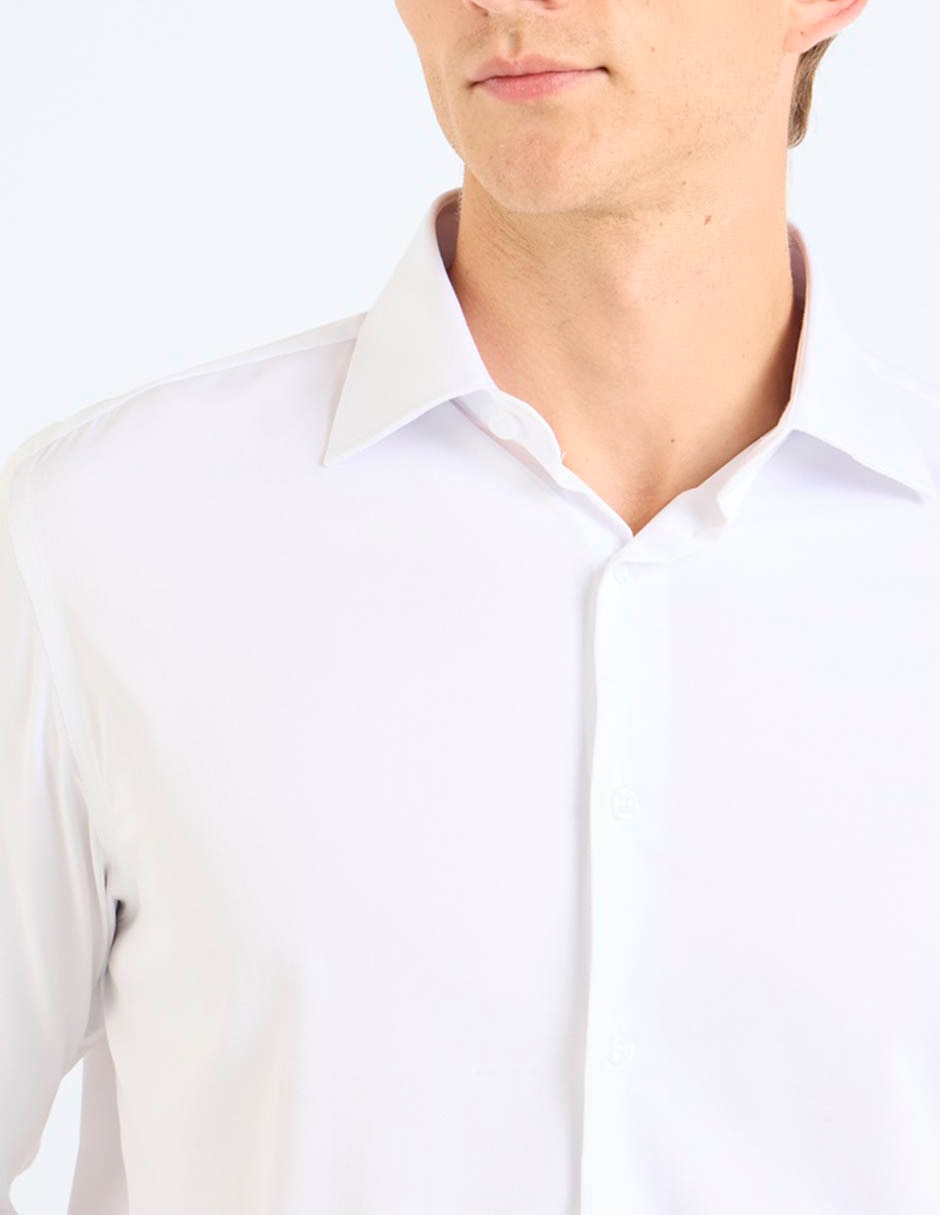 Camisa formal de bambú manga larga para hombre 9