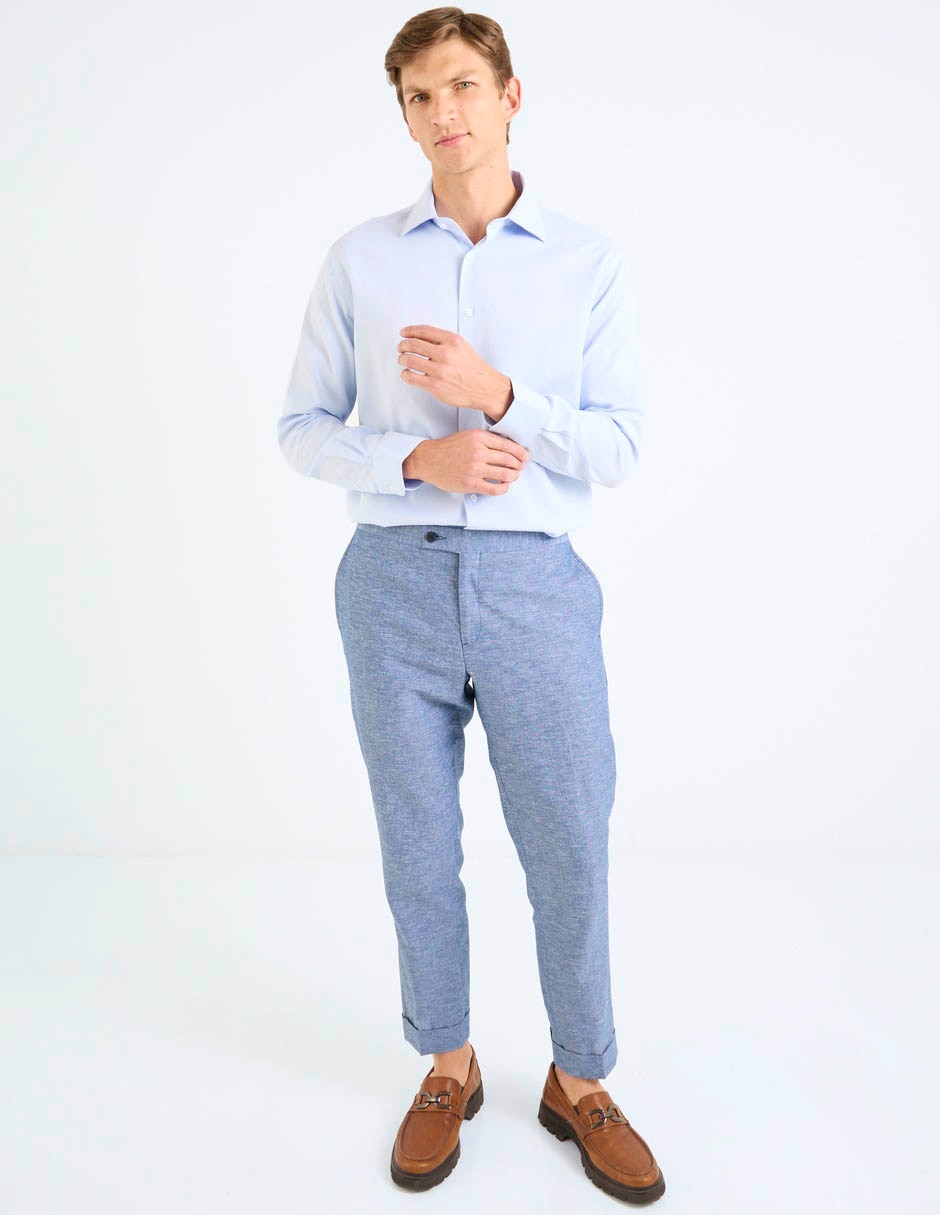 Camisa formal de bambú manga larga para hombre 8