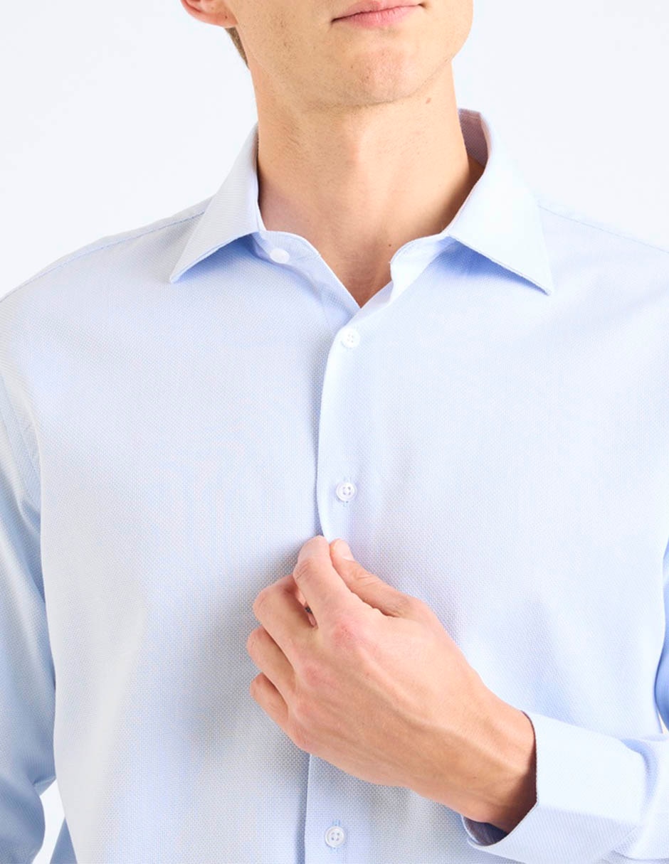 Camisa formal de bambú manga larga para hombre 9