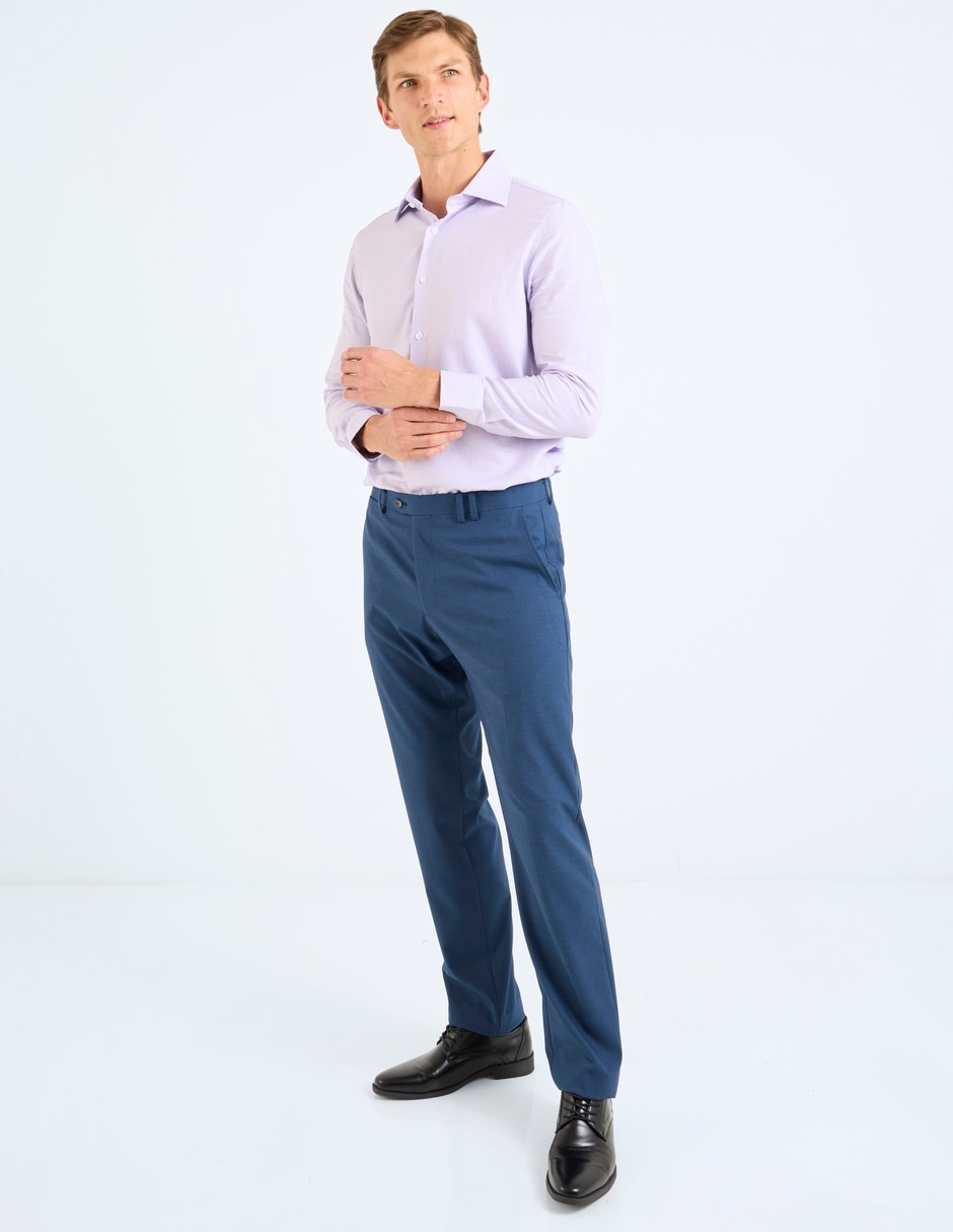 Camisa formal de algodón manga larga para hombre 4