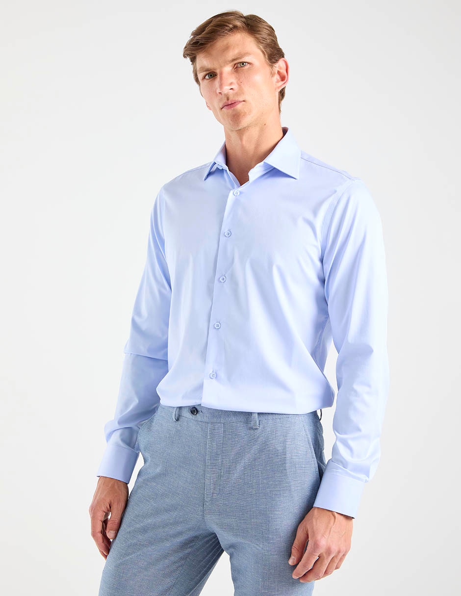 Camisa formal de algodón manga larga para hombre Camisa formal de algodón manga larga para hombre